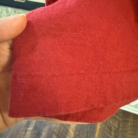 Vintage Single Stitch USA Made Levi’s Strauss Tonal Long Sleeve T Shirt 90s Red - Picture 5 of 6